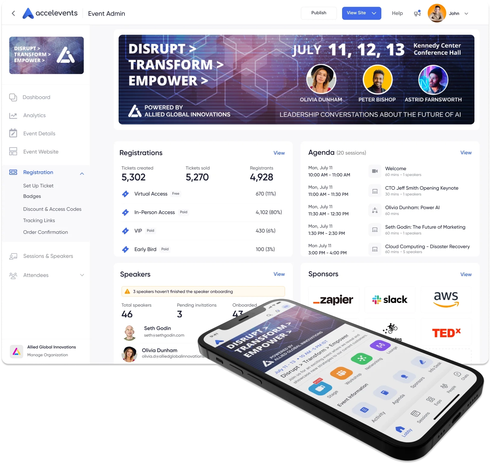 screen of  in-person event showing a strong brand generating brand awareness with an event site that explains the event’s purpose and visually appeals to the target demographic