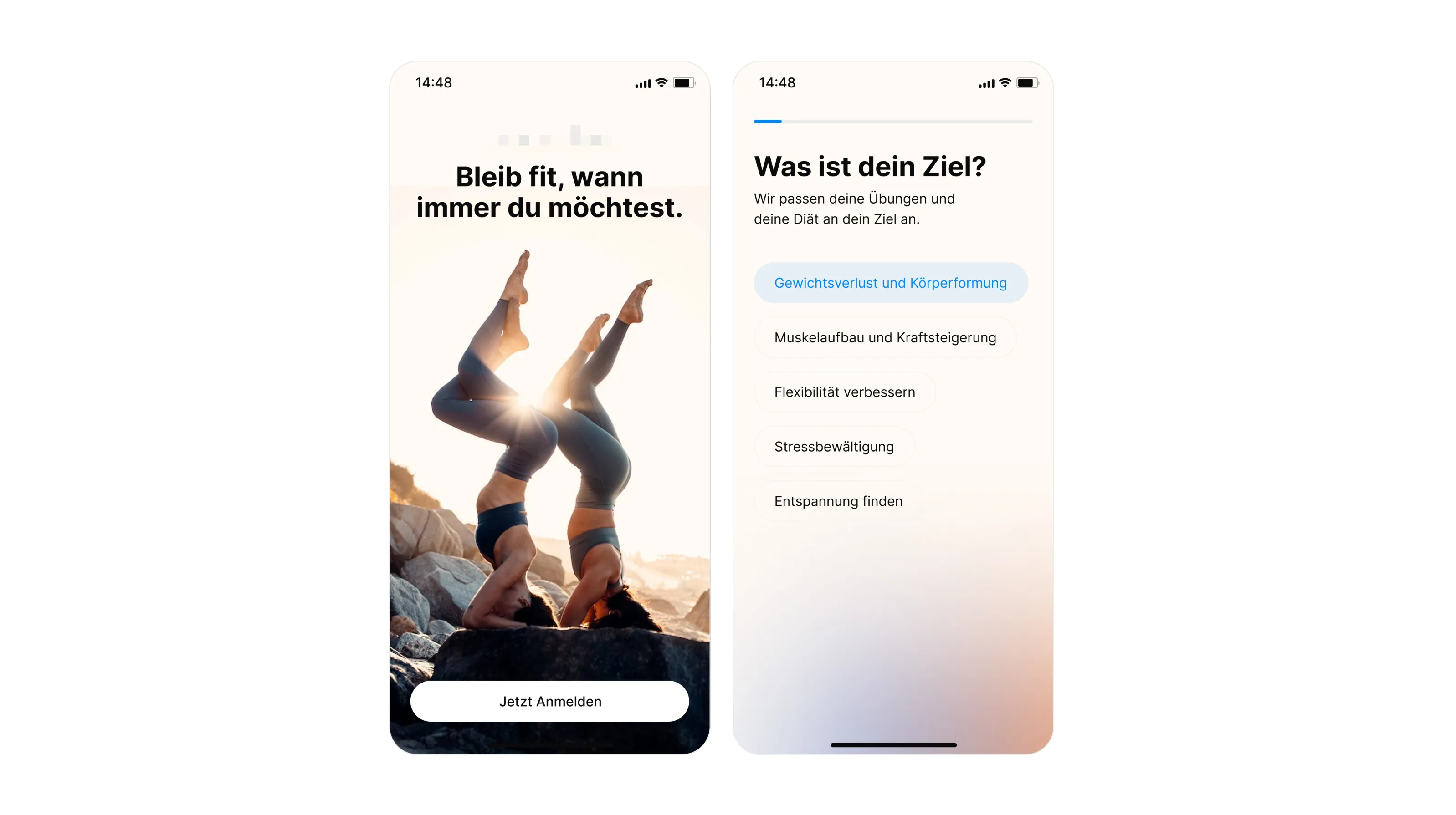 Fitness app mockup with athlete photo