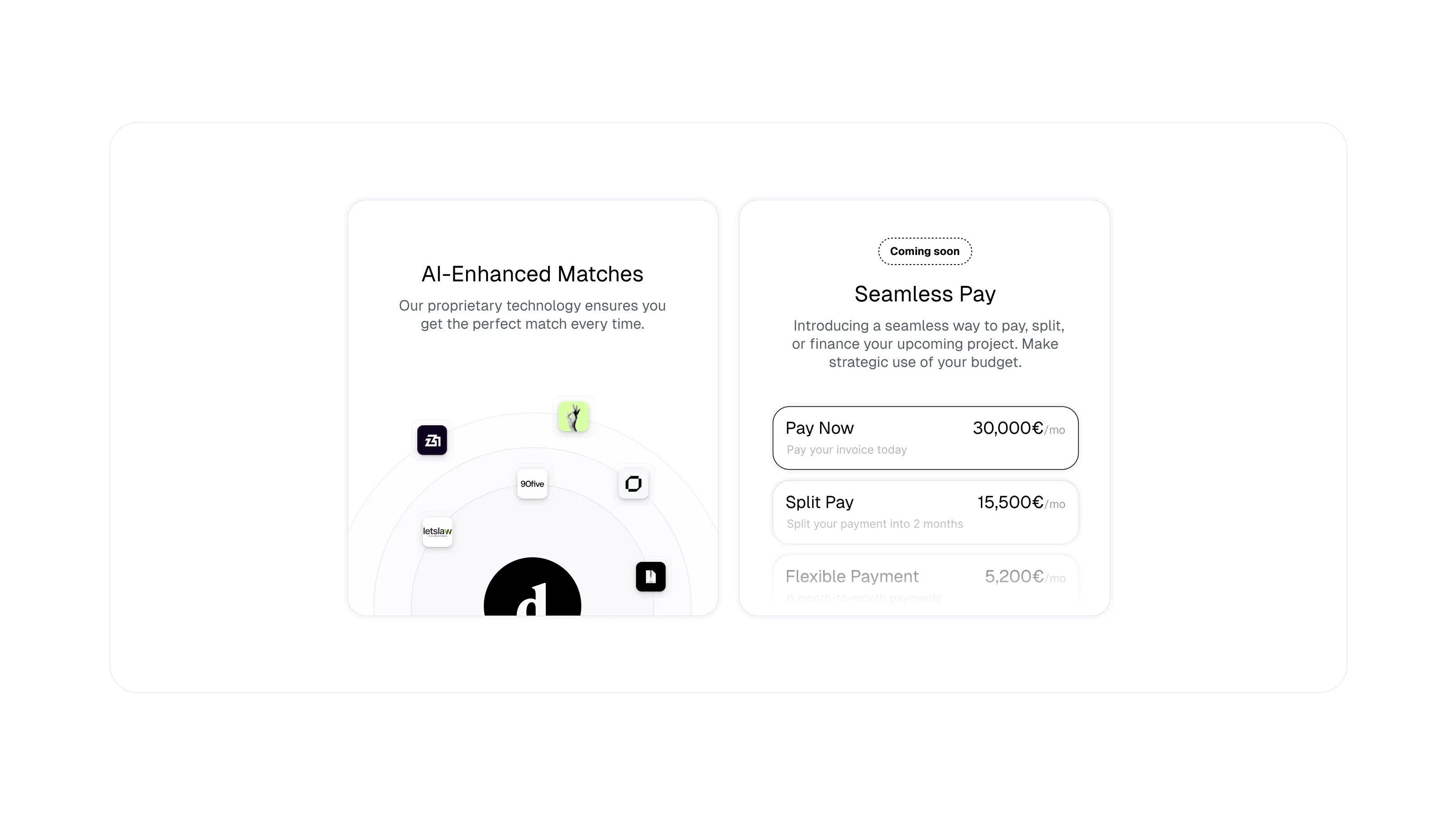 Minimal agency website hero with headline and CTA