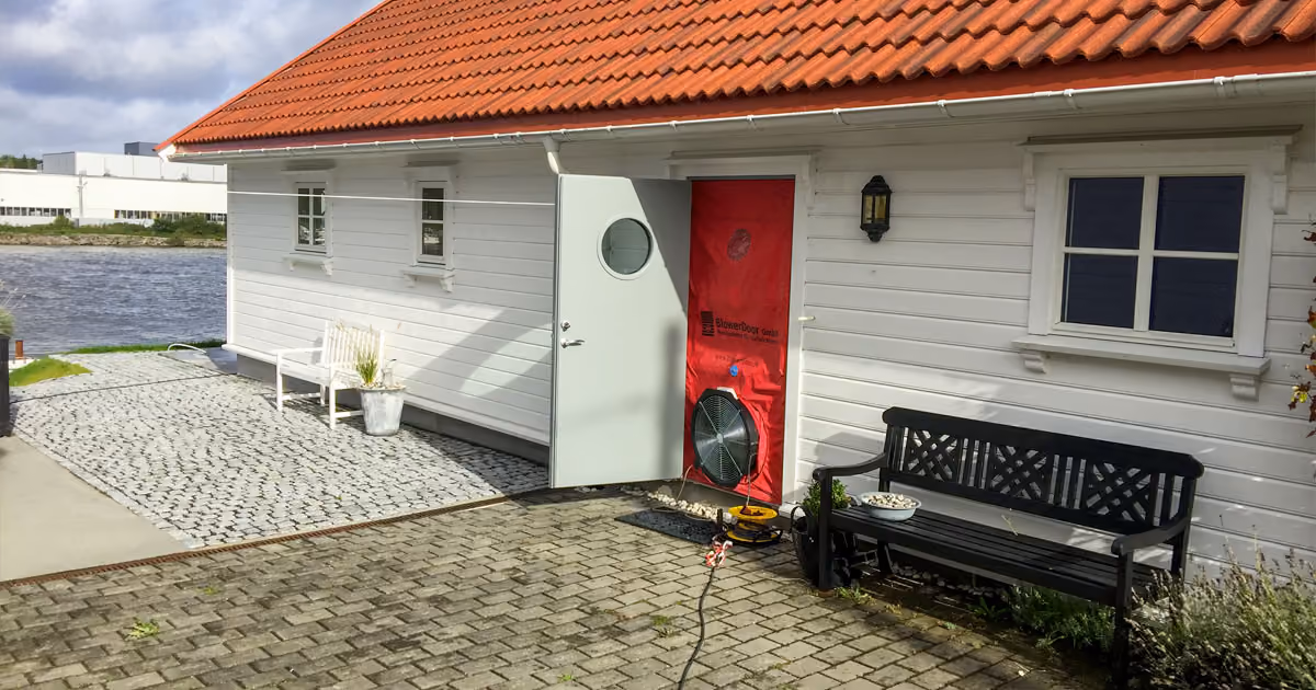 Lufttrykk testing i enebolig Fredrikstad