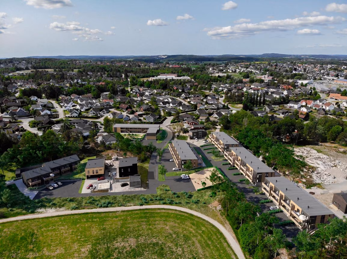 Uavhengig kontroll av boligfelter. Bilde tatt fra drone