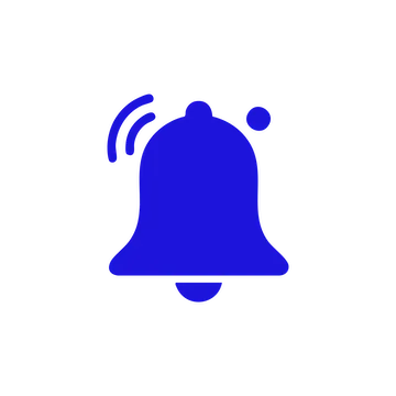 Notification bell icon with two curved lines indicating an alert.