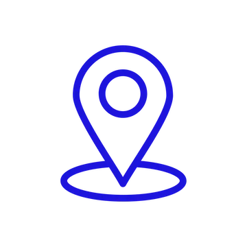 Location pin icon above a circular base.