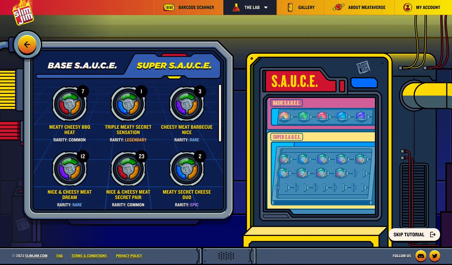 The Slim Jim Meataverse inventory