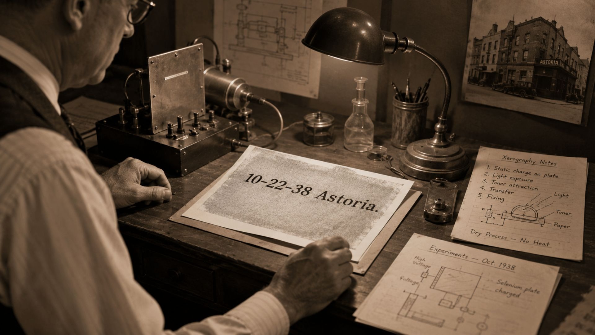 Chester Carlson’s 1938 xerography experiment in Astoria, New York.