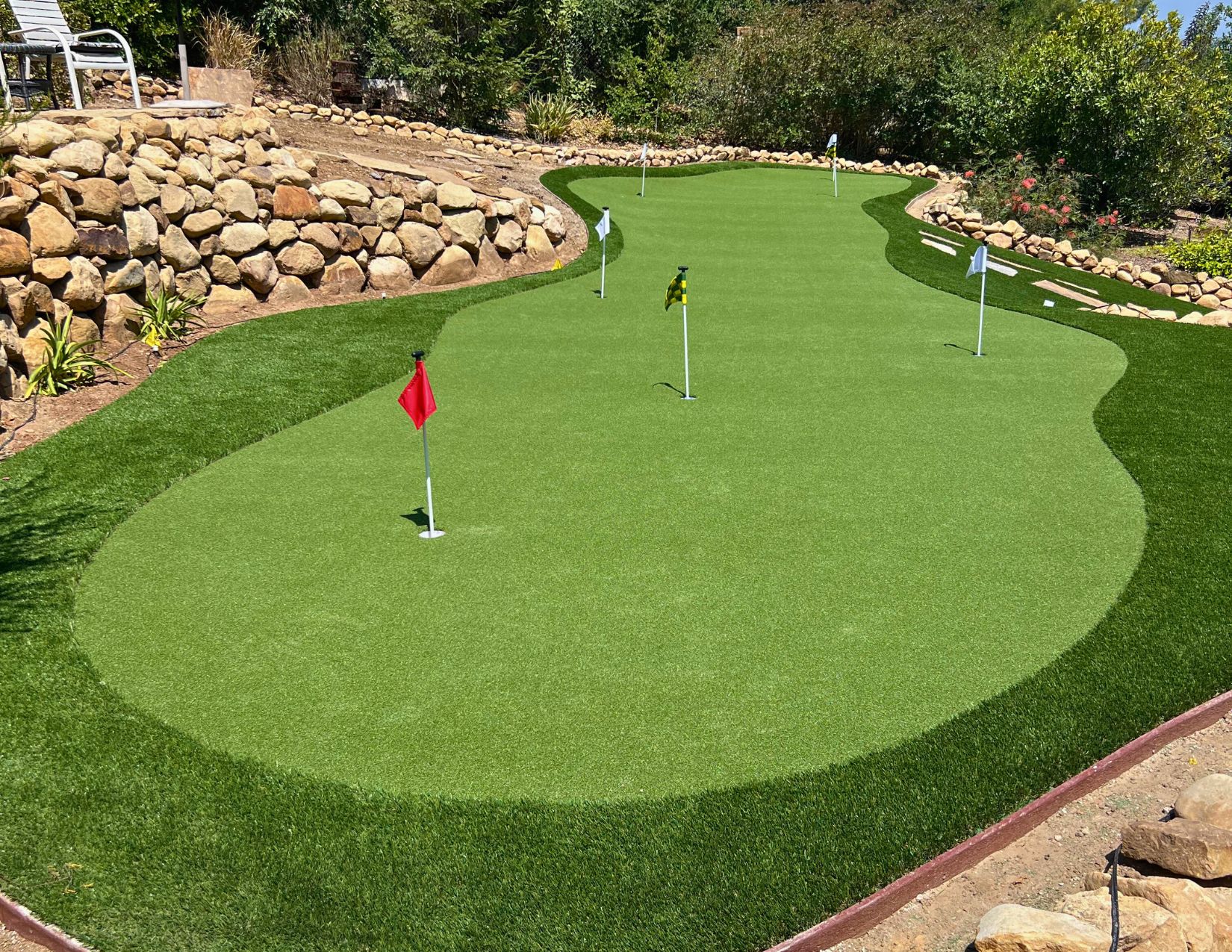 Luxury backyard putting green