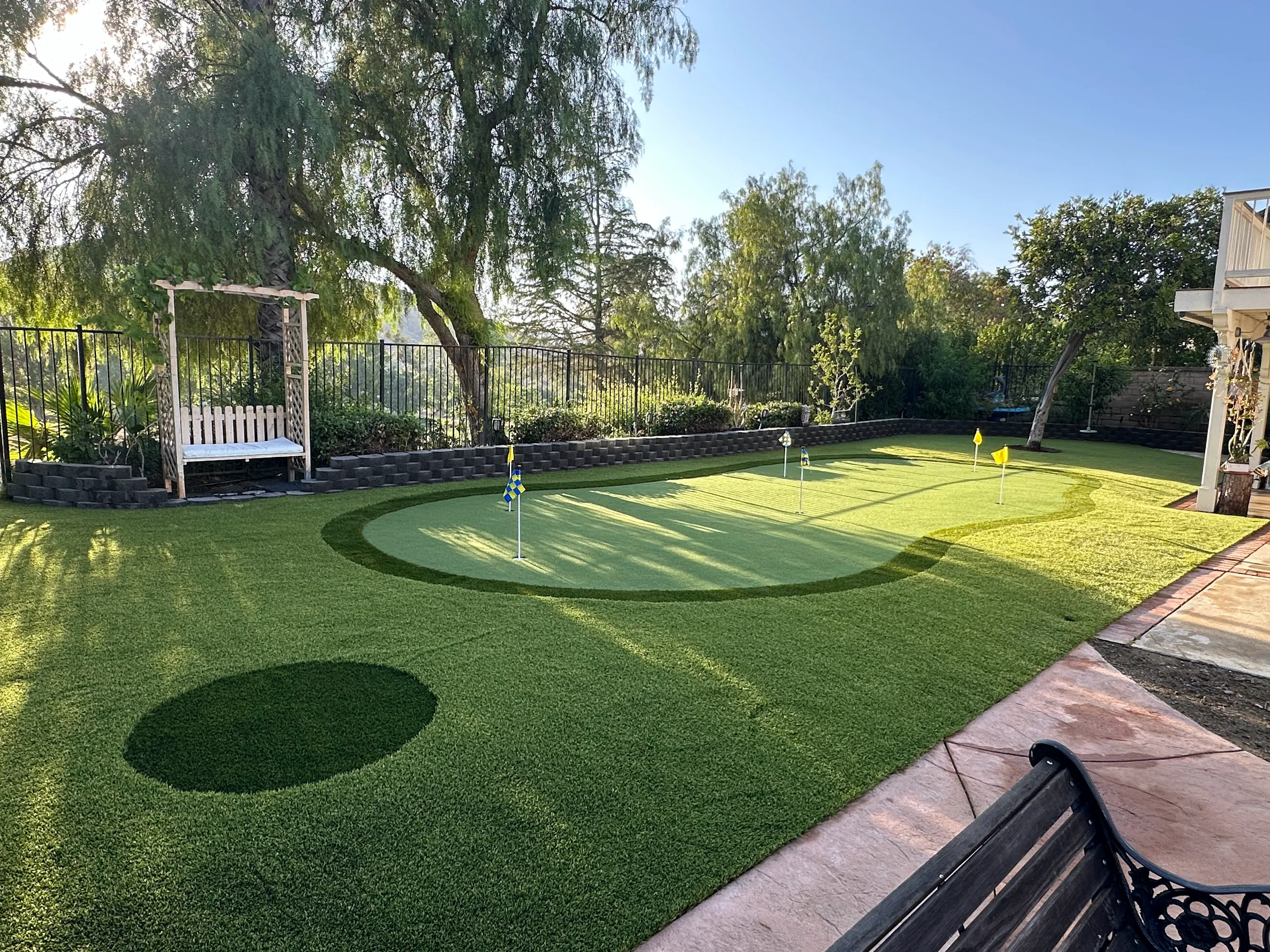 Custom putting green installation