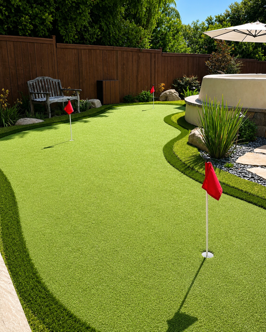 Custom backyard golf green design