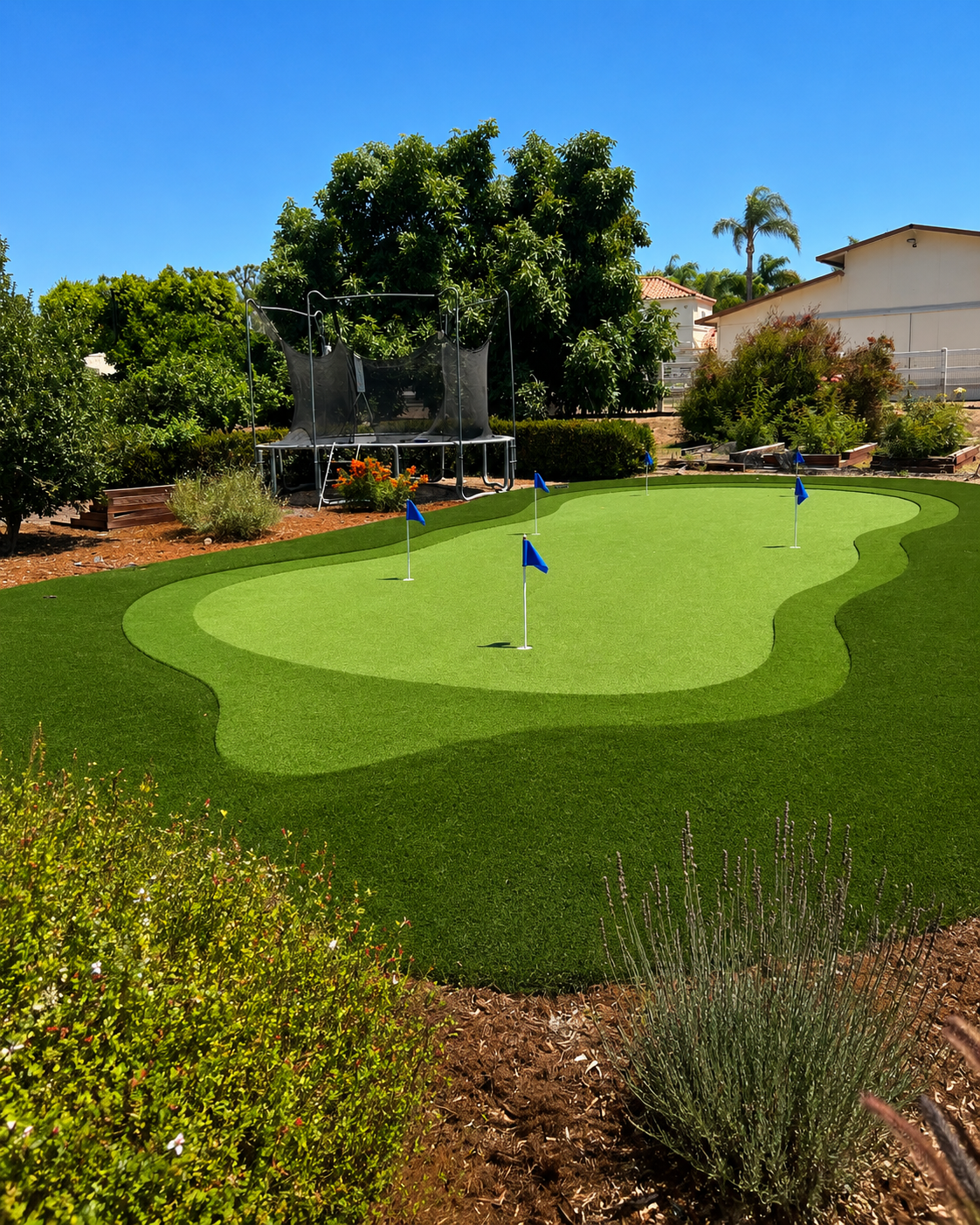 Backyard putting green realistic contours