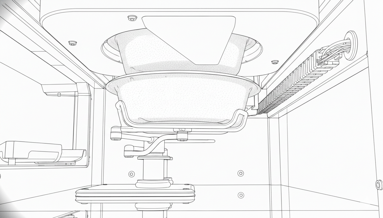 Makeline bowl denest, technical line art