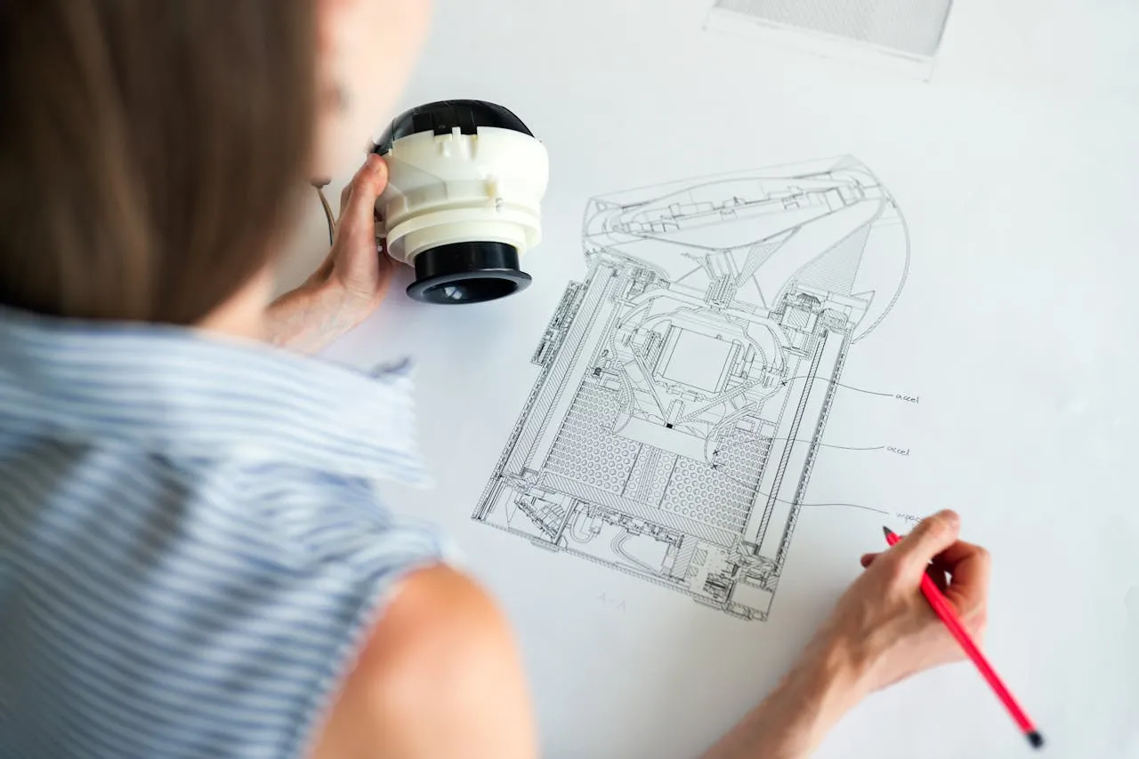 Woman designing a product