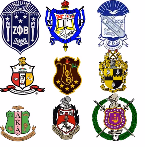 Black fraternity members at a leadership conference.