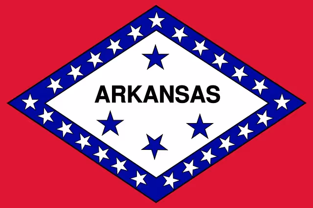 Arkansas State University seal on red background.