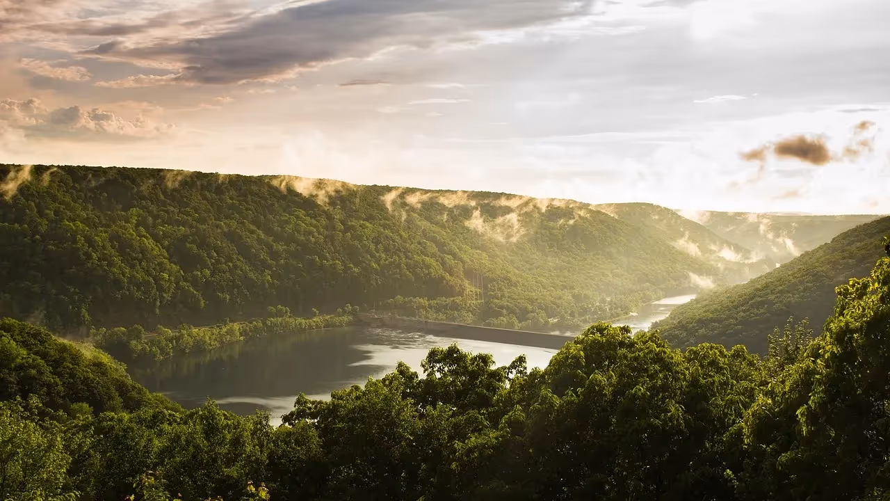 Rolling hills and farmland in Pennsylvania