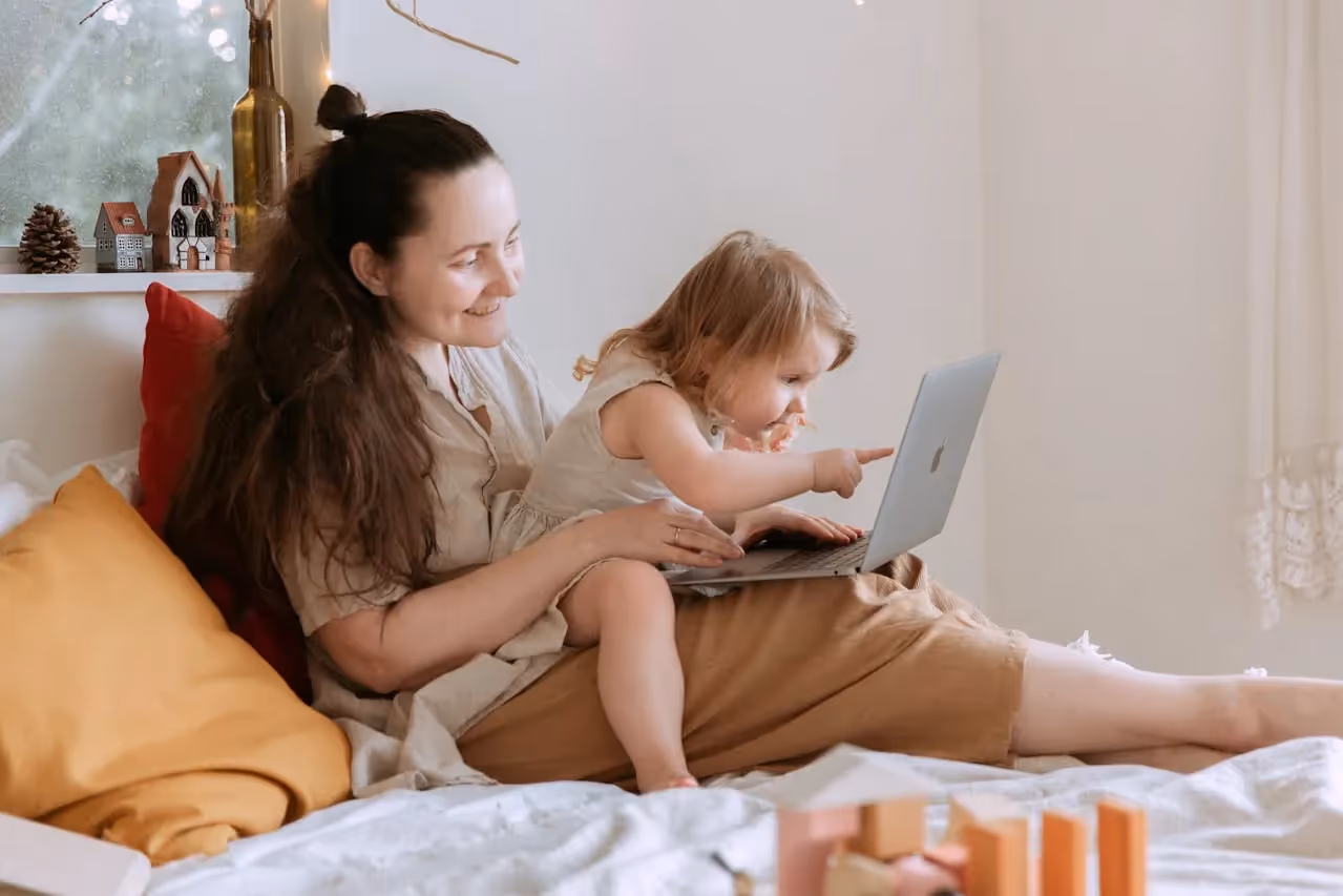 Online study mom rebuilding confidence.