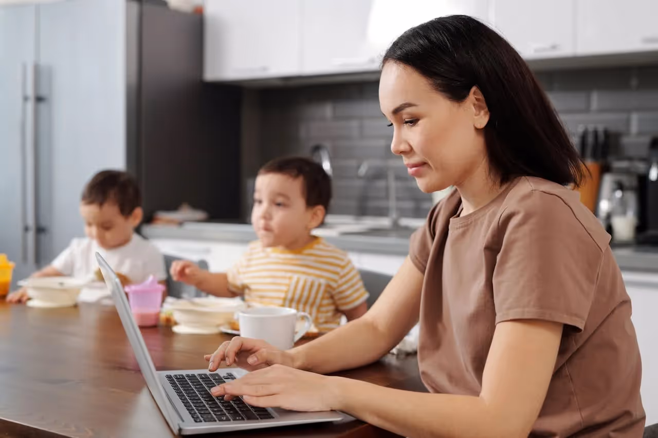 Parenting and college balance concept with family and graduation cap icons.