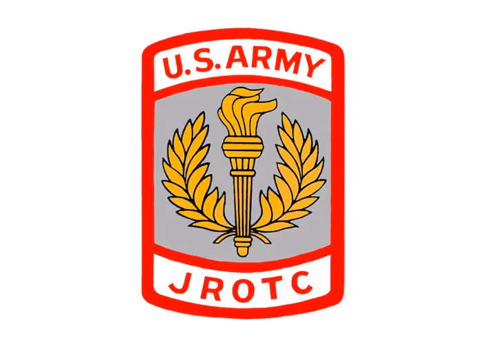 JROTC cadets in uniform on parade grounds.