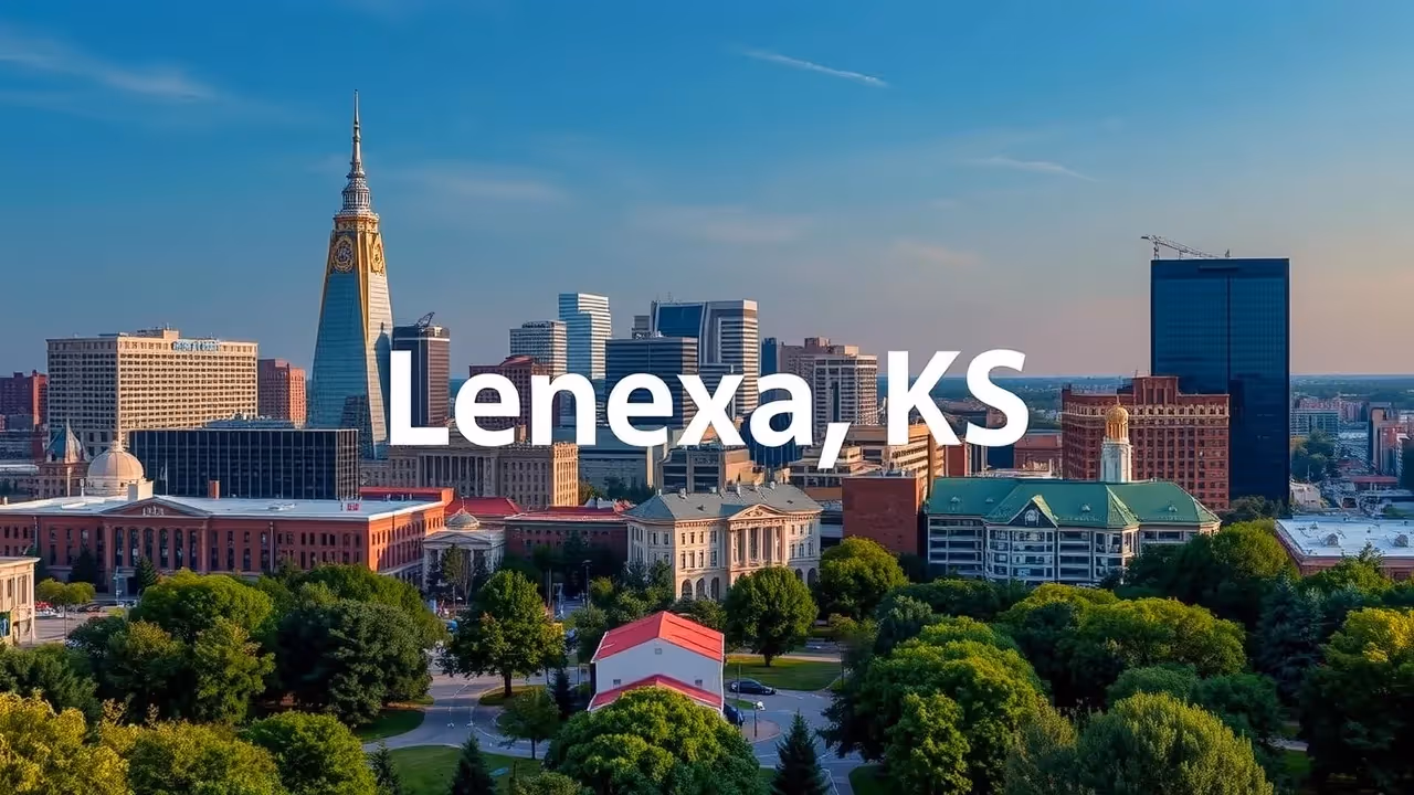 Downtown Lenexa Cityscape at Sunrise