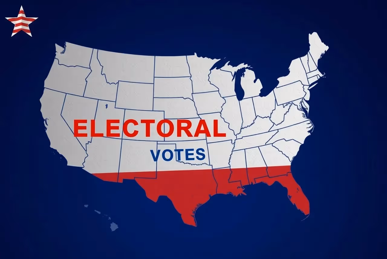 Map showing California's number of electoral votes.
