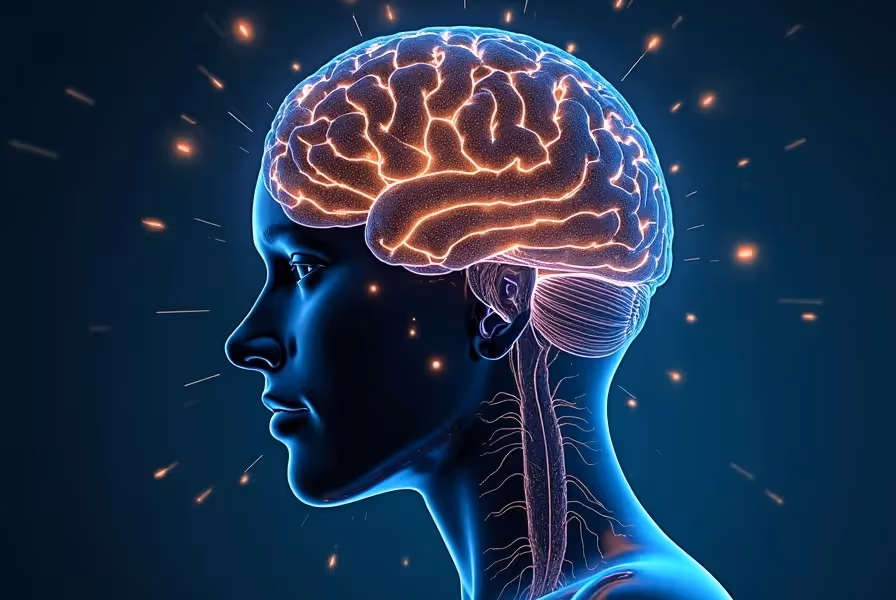 Illustration of brain processing information.