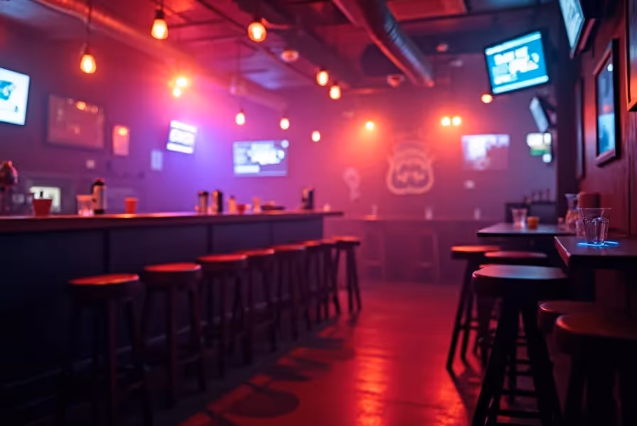 Vibrant nightclub with dancing and drinks.