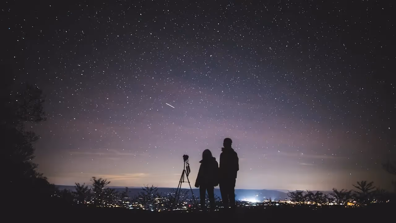 Alt Text: Starry Sky over Mountains in North Georgia.