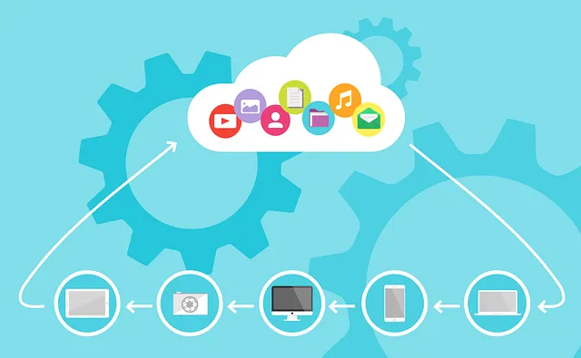 Image of student working on cloud computing project.