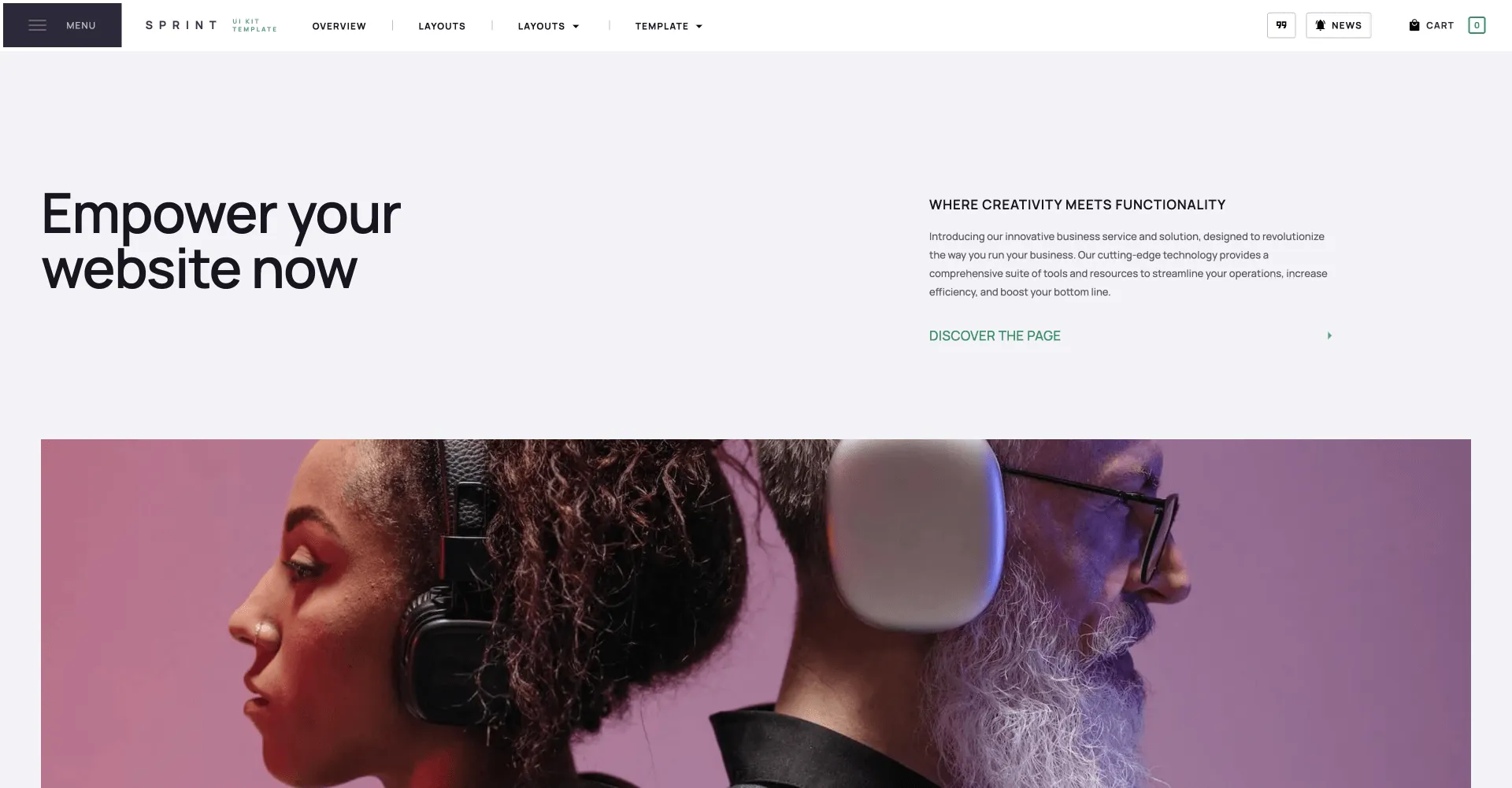 Sprint - UI Kit Webflow template screenshot