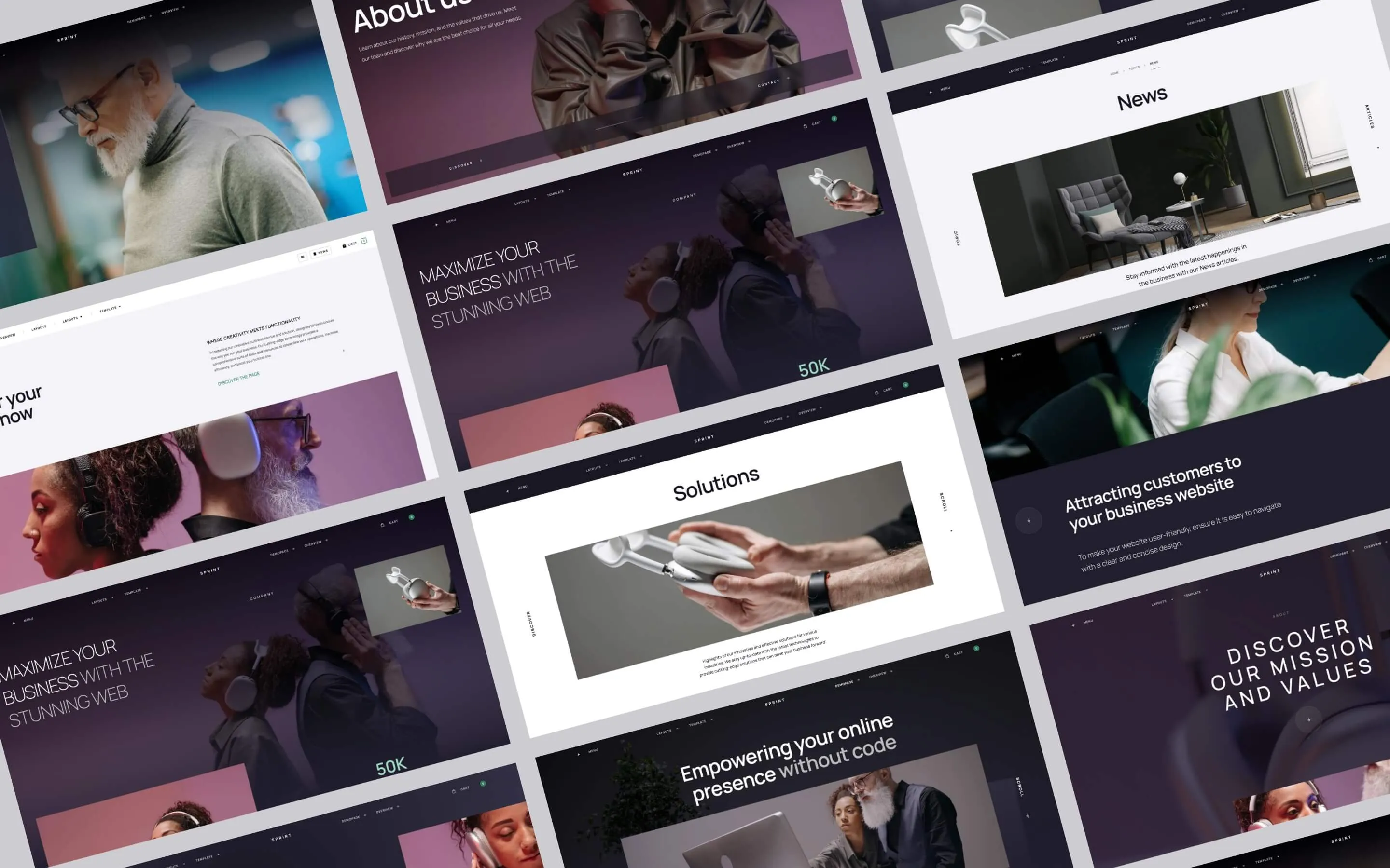 Sprint - Ultimate UI kit website Webflow template
