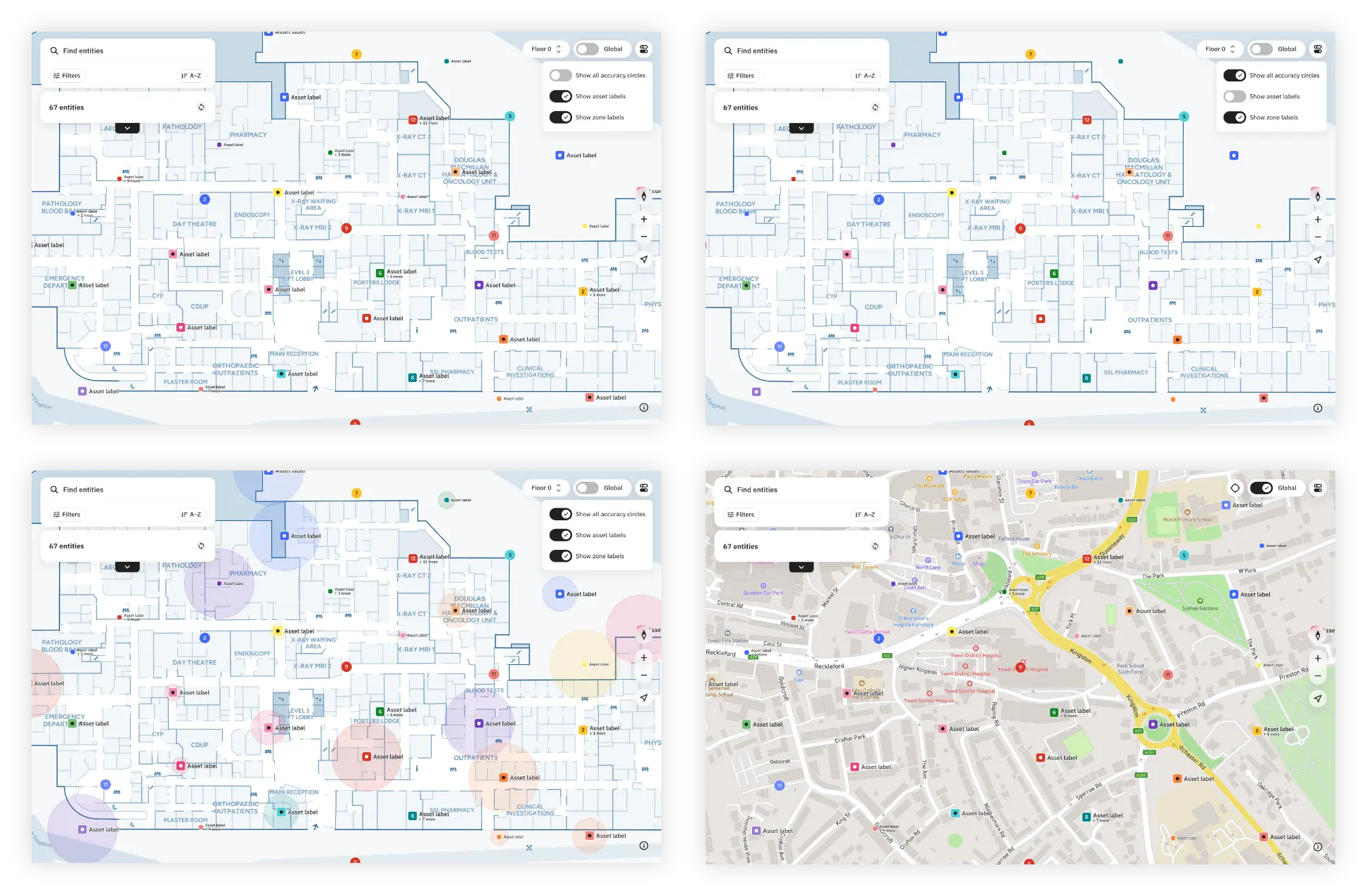 Multiple screens showing the final design of the mobile app
