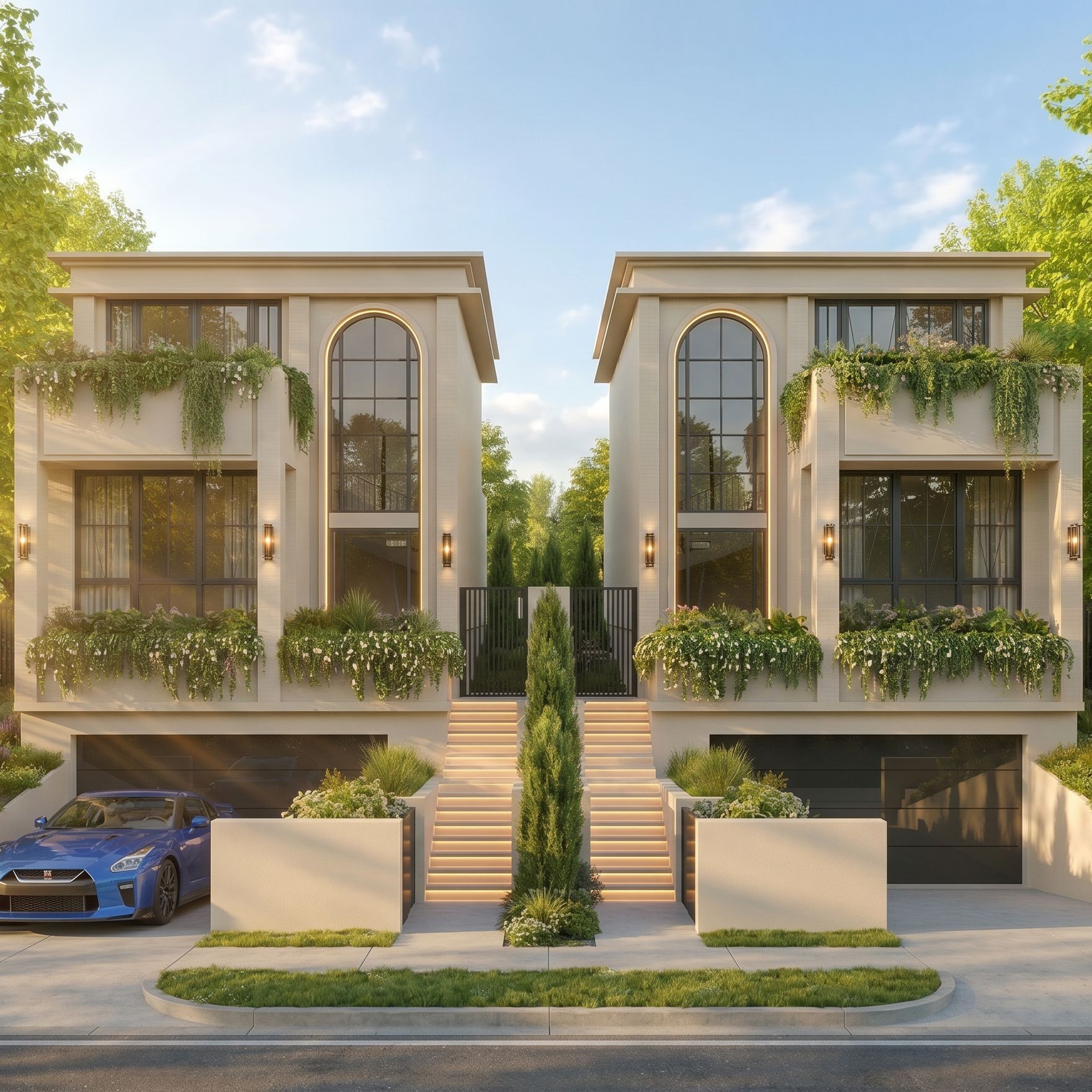 luxury dual occupancy design, neoclassical dual occupancy 