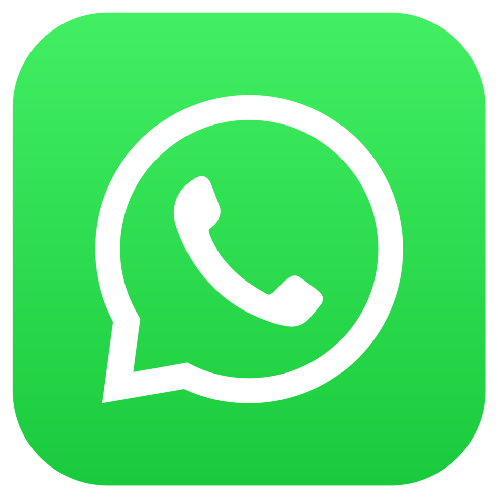 Icône de l'application WhatsApp sur fond vert dégradé.