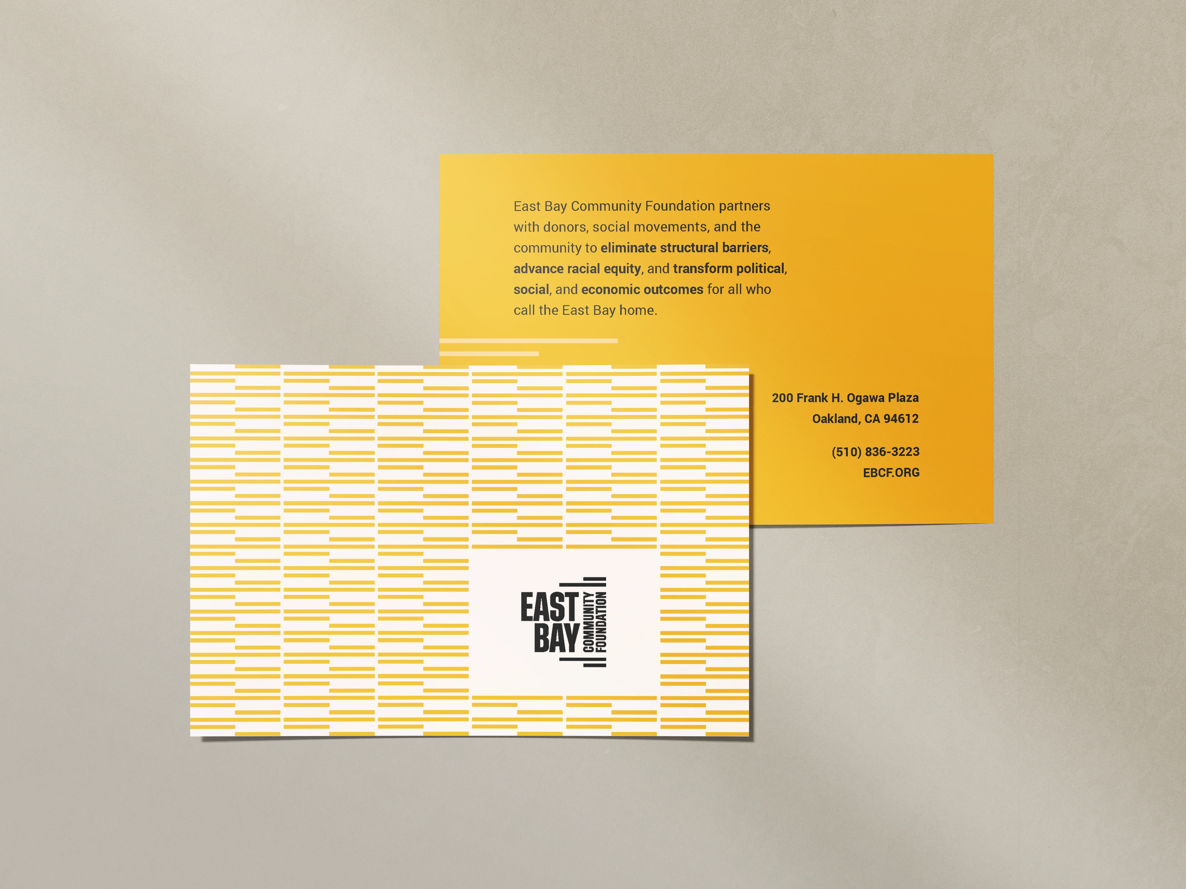 Open booklet showing sections on scholarships, long-term vision, mentorship, mental health workshops, and a testimonial from Maria with her photo.