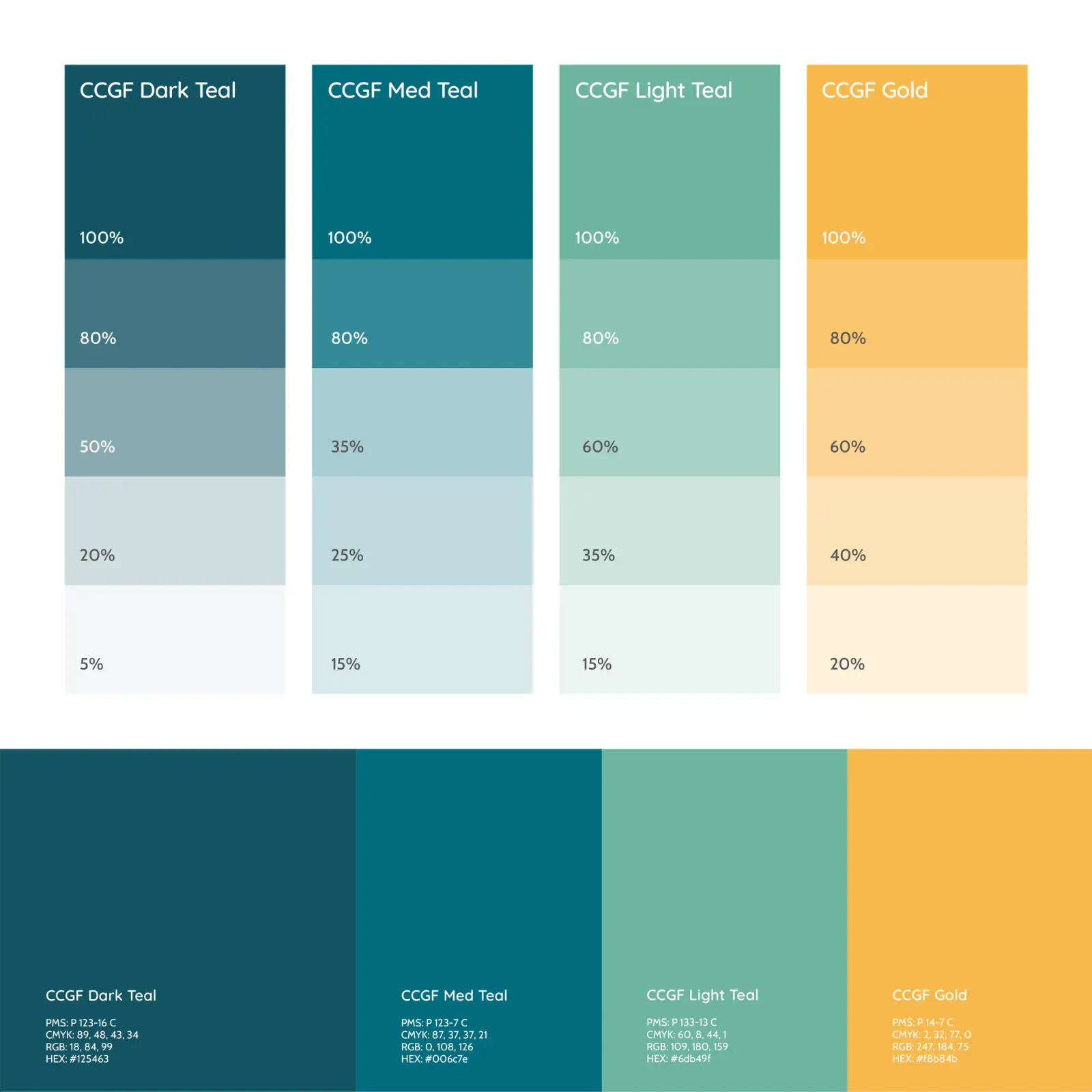 A well curated color palette for a nonprofit.