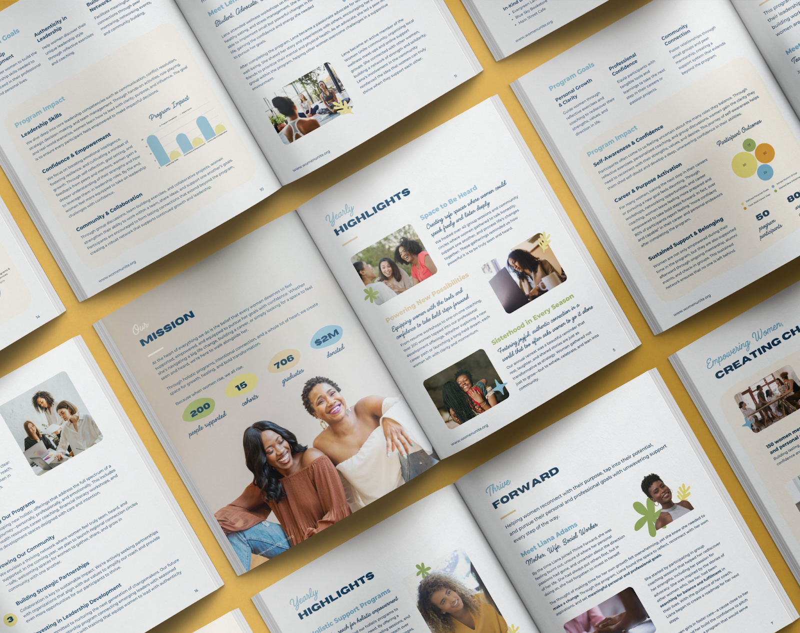 Creative annual reports for nonprofits: Organic Shapes by Acton Circle