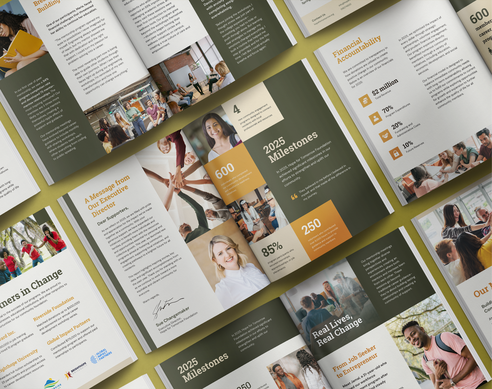 Creative annual reports for nonprofits: Modern Colorblock by Acton Circle