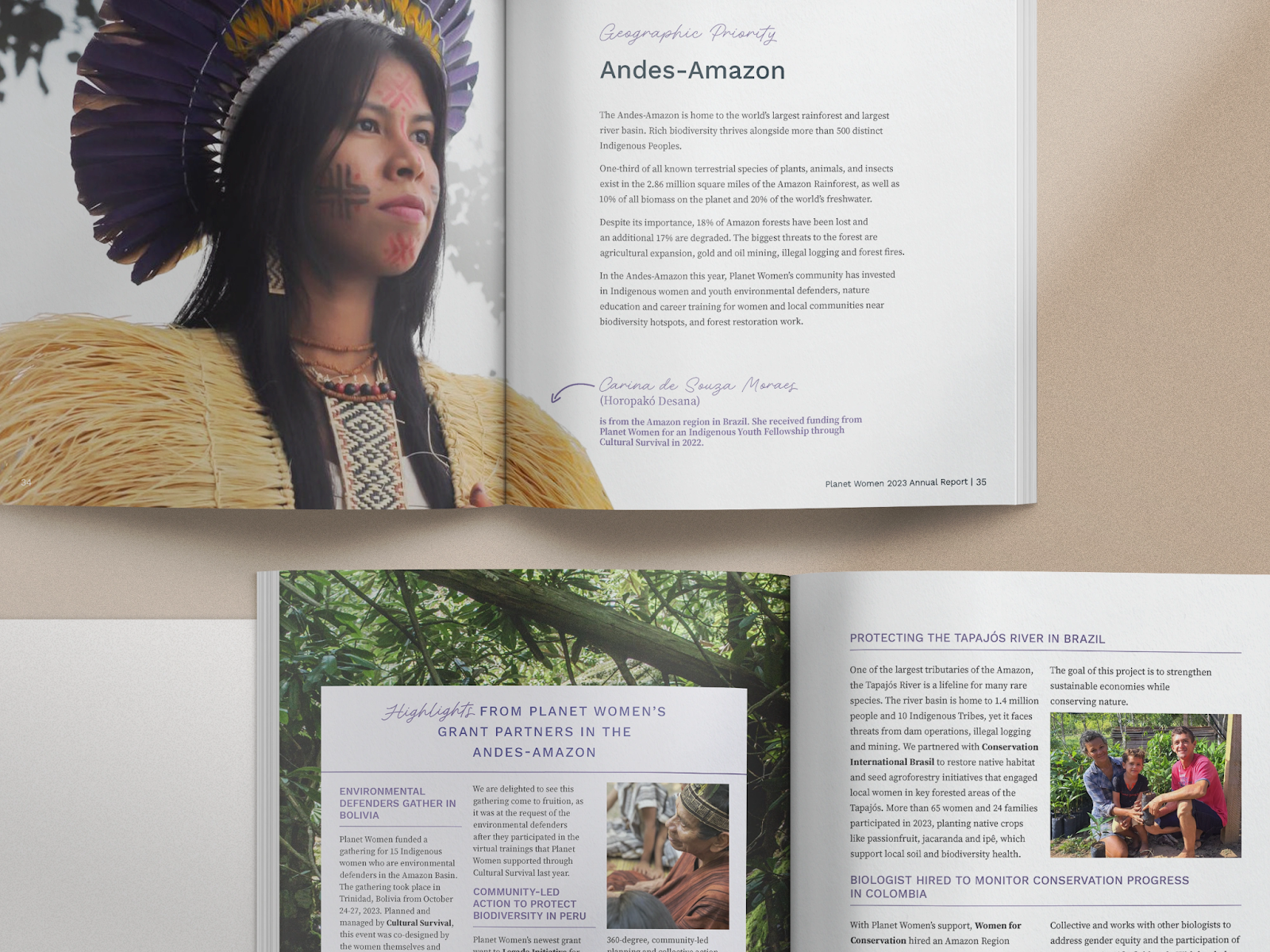 Creative annual reports for nonprofits: Planet Women annual report with Acton Circle