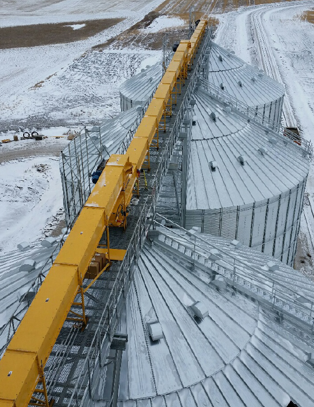 Inland Grain Terminal slipform concrete silos - FWS Group grain handling facility in Pasqua Saskatchewan