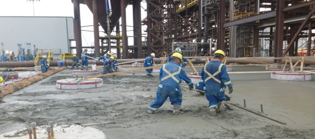 Concrete foundations and pile caps - FWS Group natural gas facility construction in Fort McKay Alberta
