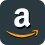 Amazon logo with white lowercase a and an orange arrow below it.