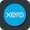Xero brand logo in white on a blue circular background.
