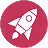 White rocket icon inside a solid maroon circle background.