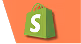 Green shopping bag with Shopify logo on an orange background.