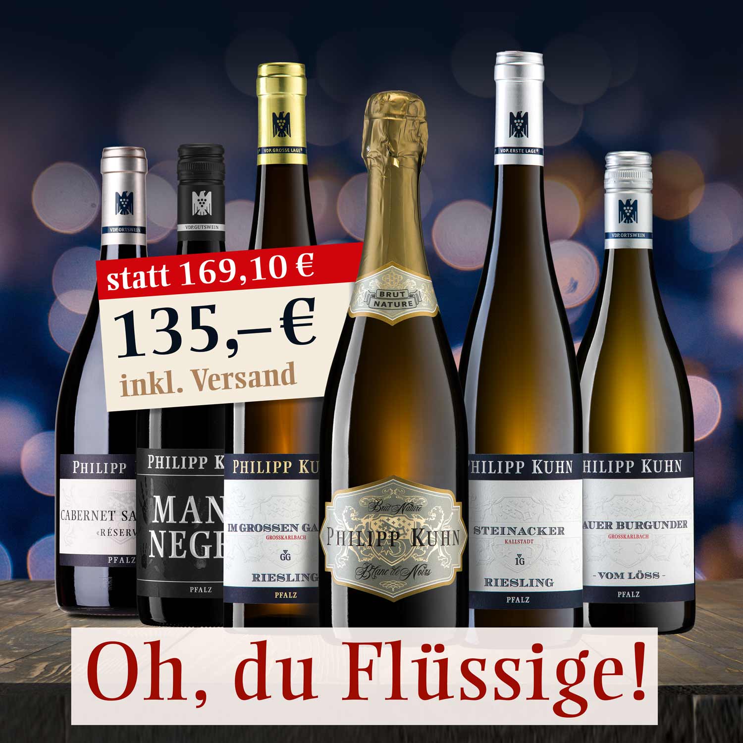 Weihnachtspaket Oh du flüssige vom Weingut Philipp Kuhn zum Sonderpreis