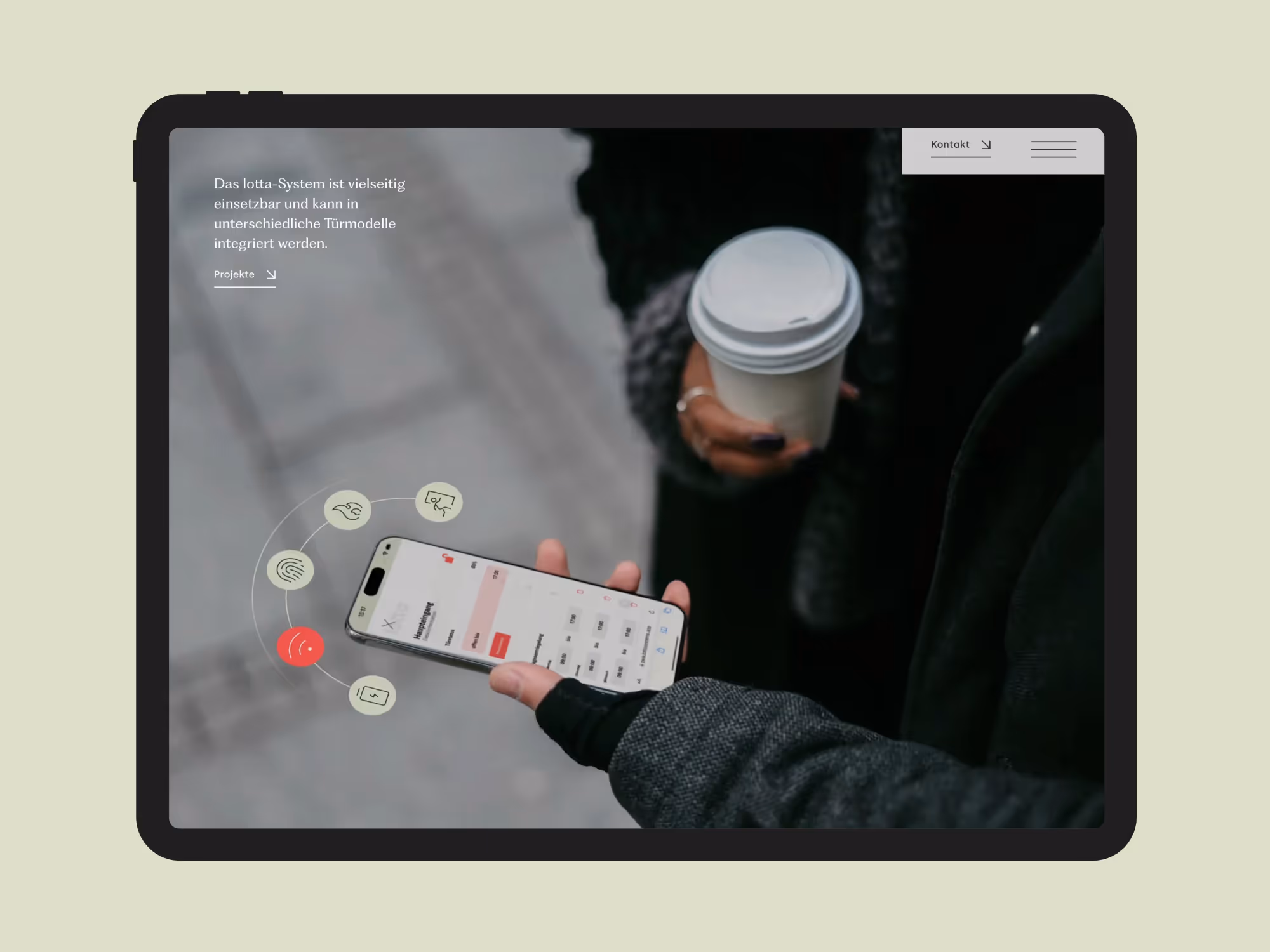 Ipad with the website running