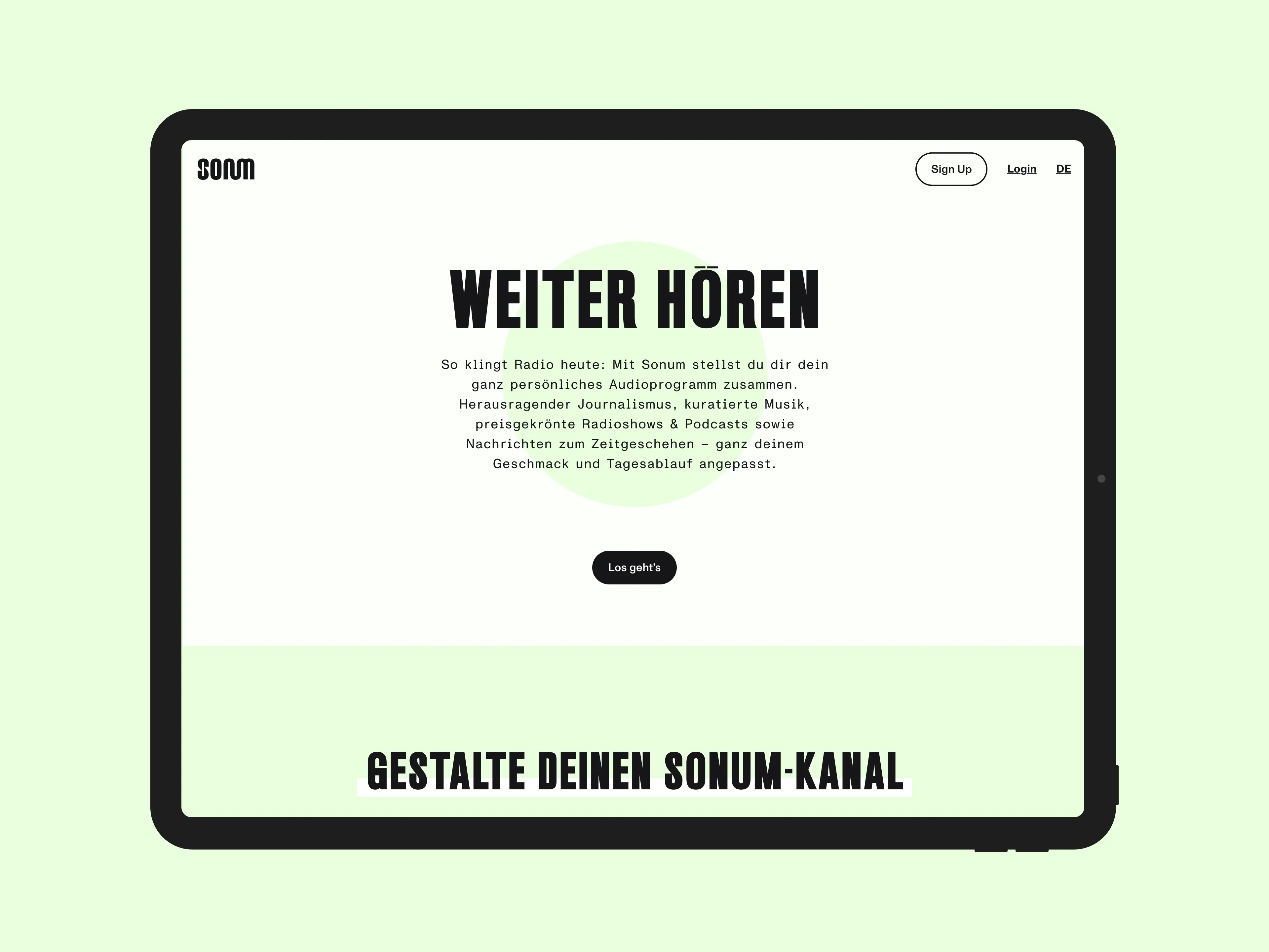 Sonum Website Landing Page