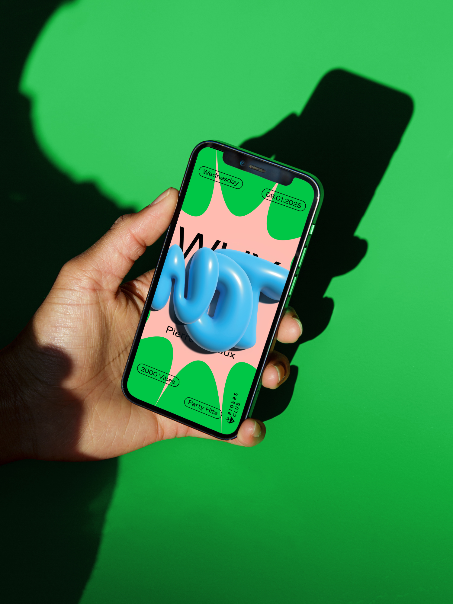 Natel Screen mit dem animierten Poster für den Why Not Event