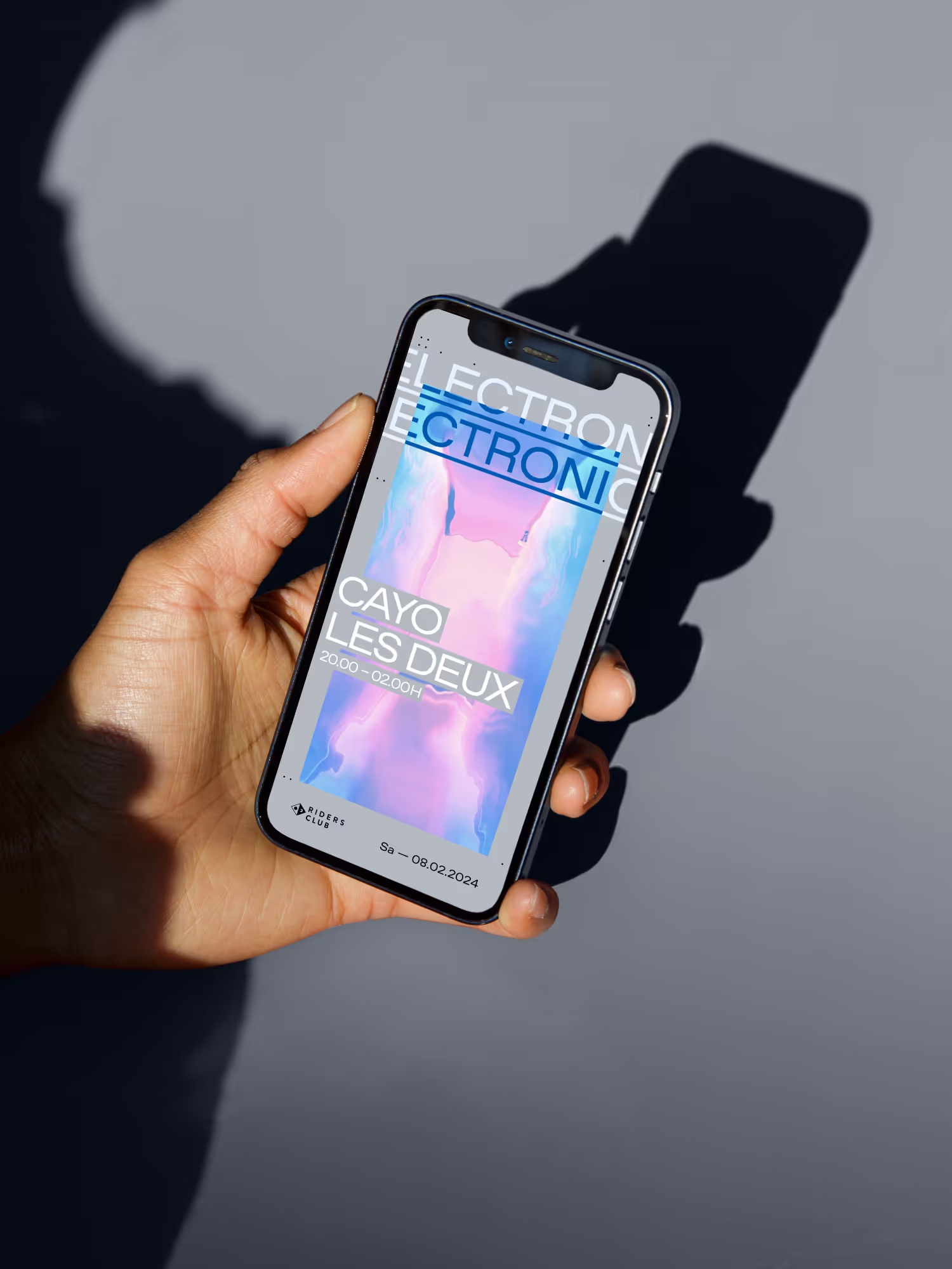 Natel Screen mit dem animierten Poster für den Electric Feels Event