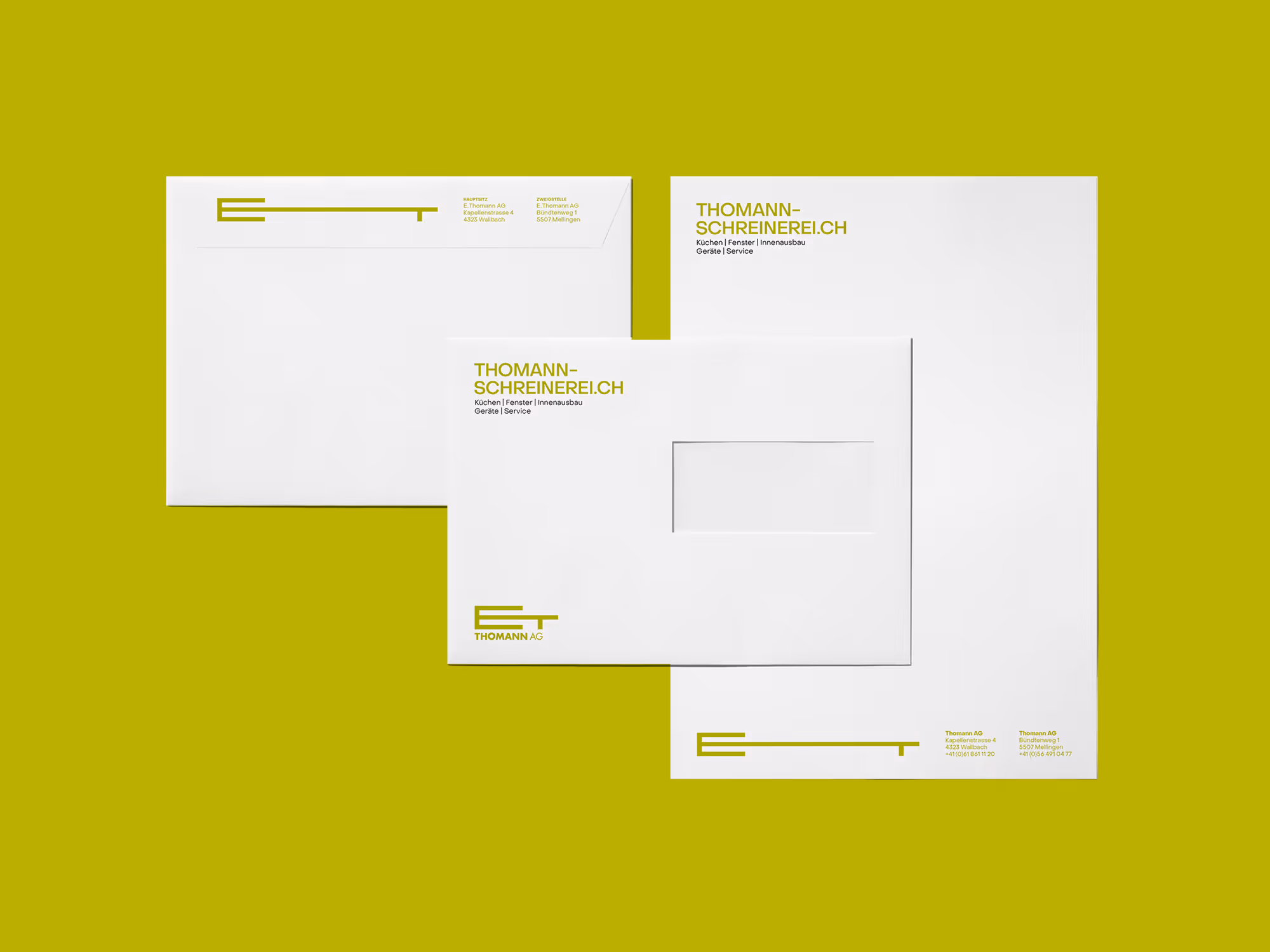 Thomann Carpentry Letterhead Envelope & Paper – Corporate Design by Swiwi Design