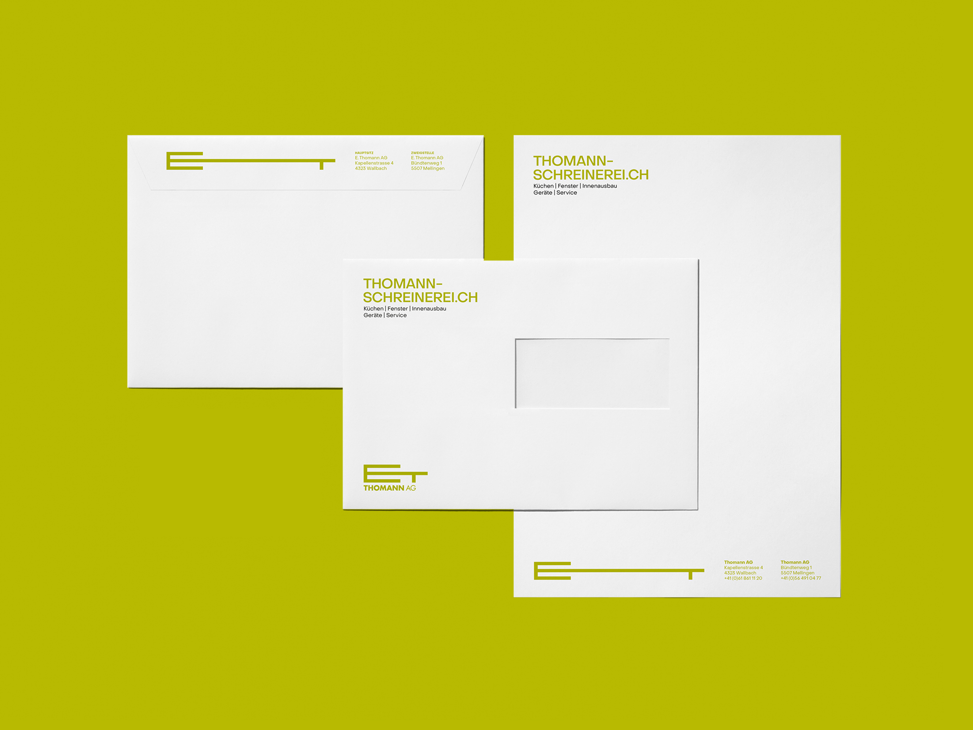 Thomann Briefschaften gezeigt werden Couvert und Briefpapier